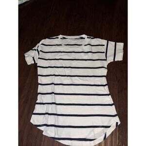 Madewell Women's Whisper Cotton Crewneck Striped Tee Shirt Size X-Small Soft